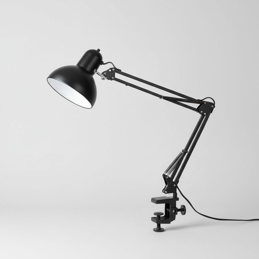 Lampe de Bureau Rétro - Bras Oscillant & Pince Métallique - Arar Maison