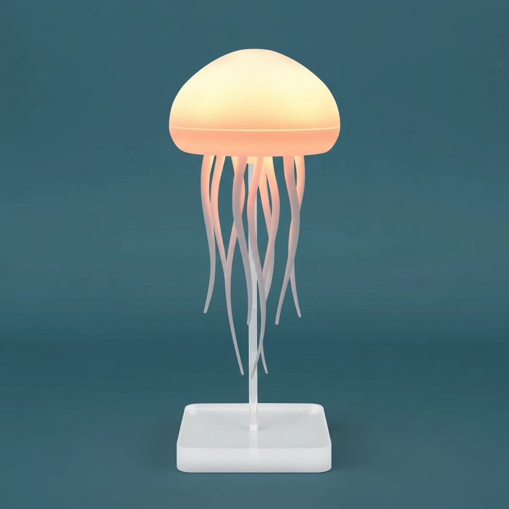 Veilleuse Méduse Rotative - LED RGB & Commande Vocale - Arar Maison