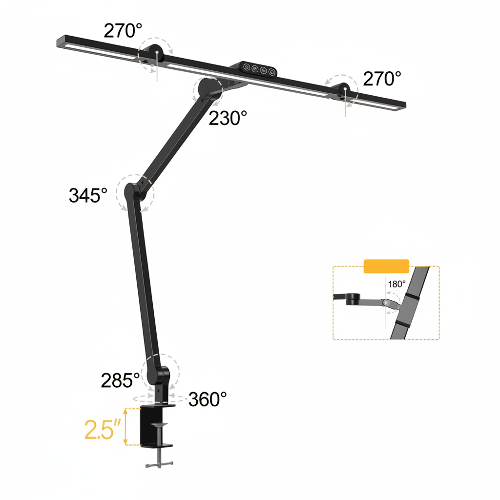 Lampe de Bureau Architecte LED - Double Éclairage & Gradation Auto - Arar Maison