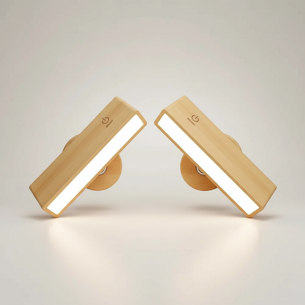 Applique Murale Bois - Rotation 360° & Magnétique - Arar Maison