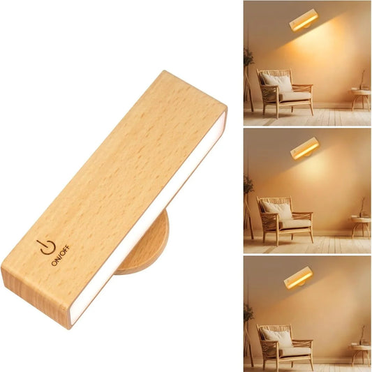 Applique Murale Bois - Rotation 360° & Magnétique - Arar Maison