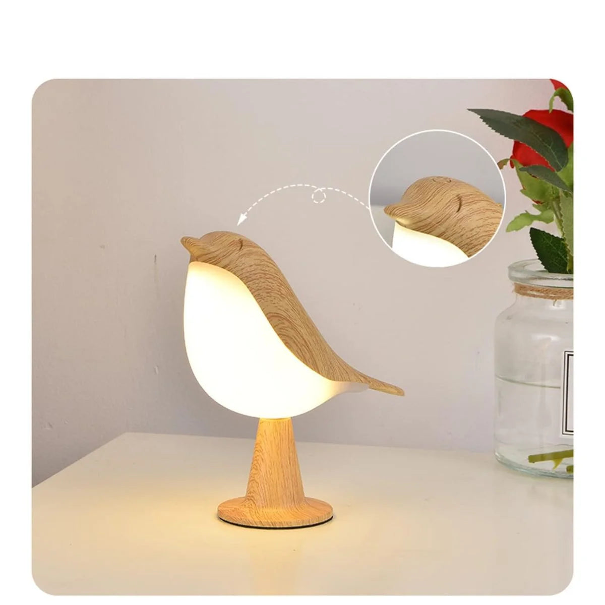 Veilleuse Oiseau Tactile - 3 Modes & Sans Fil - Arar Maison