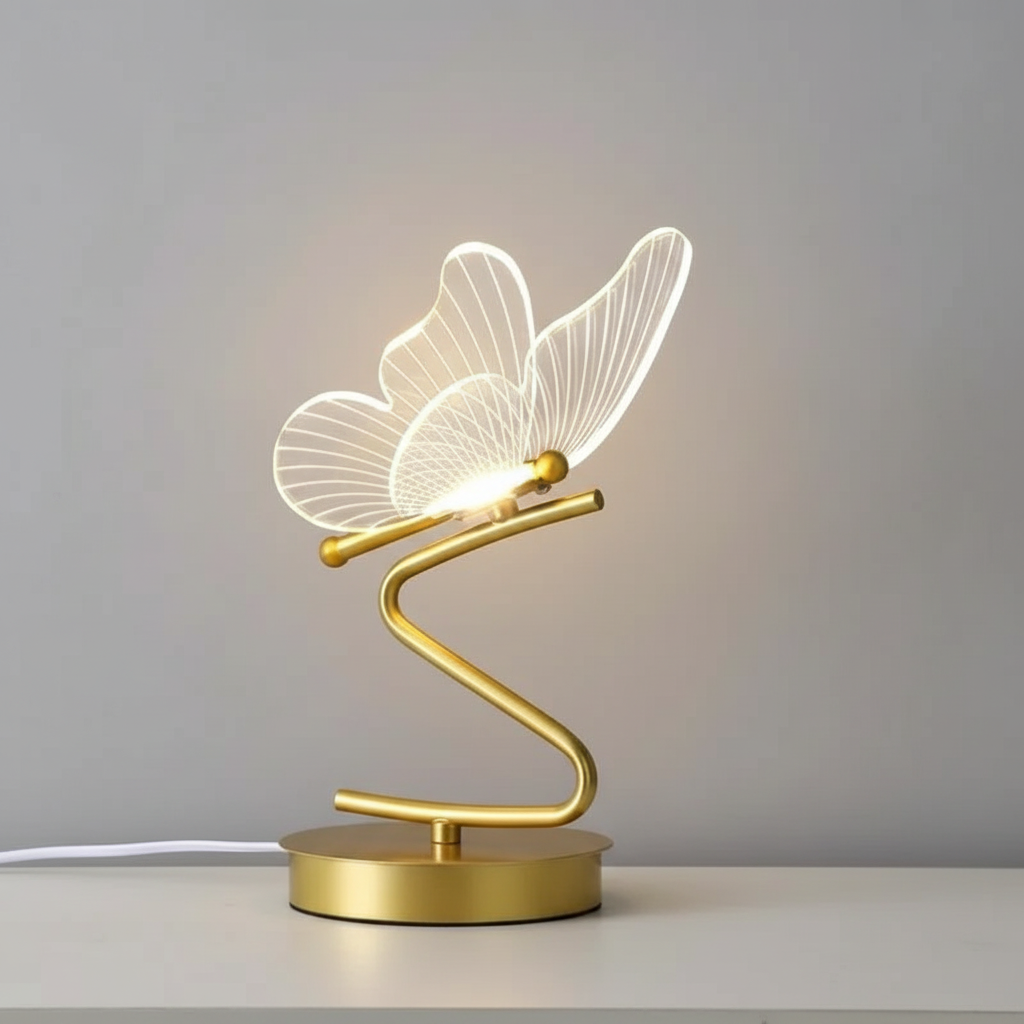 Lampe Papillon Design - Éclairage 3 Couleurs & Doré - Arar Maison