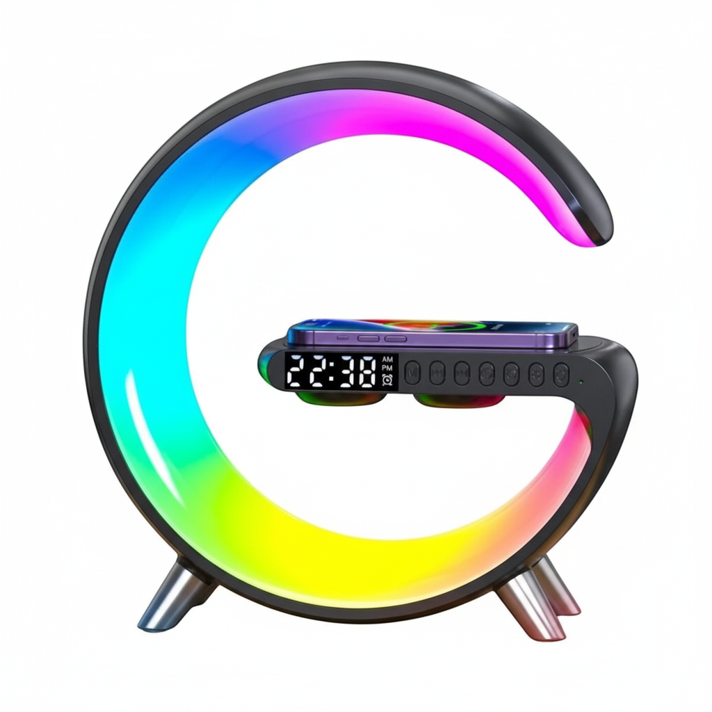 Réveil Chargeur Sans Fil - Enceinte RGB - Arar Maison