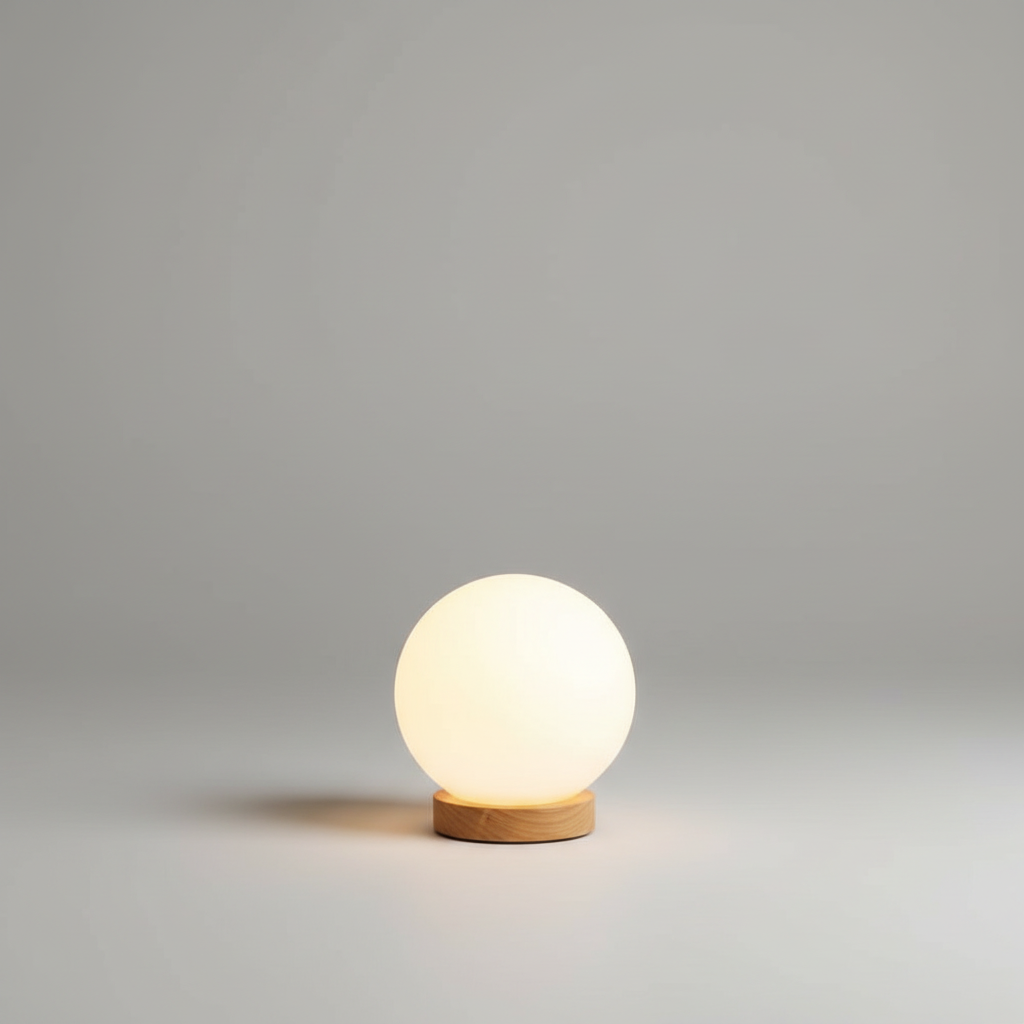 Lampe Globe RGB - Base Bois - Arar Maison