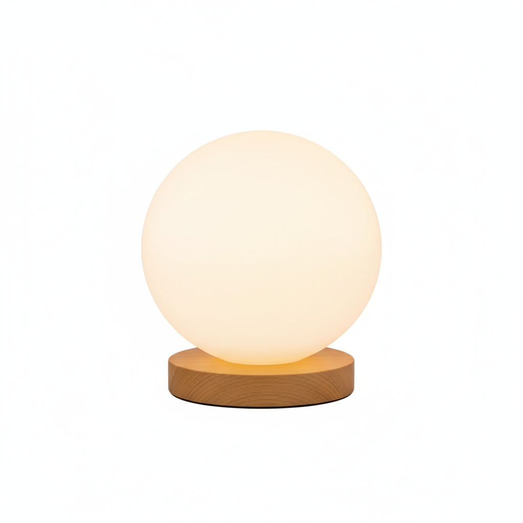 Lampe Globe RGB - Base Bois - Arar Maison