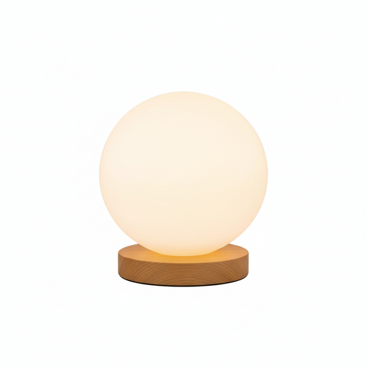 Lampe Globe RGB - Base Bois - Arar Maison