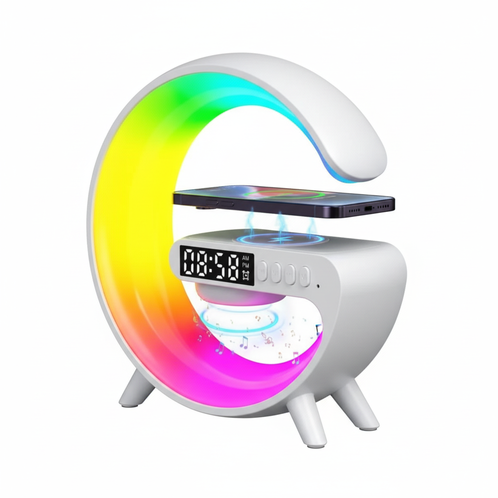 Réveil Chargeur Sans Fil - Enceinte RGB - Arar Maison