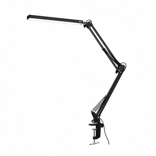 Lampe de Bureau LED à Pince - Bras Articulé & 10 Niveaux d'Intensité - Arar Maison