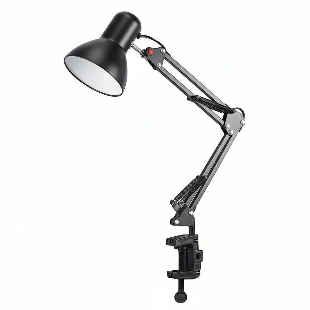 Lampe de Bureau Rétro - Bras Oscillant & Pince Métallique - Arar Maison